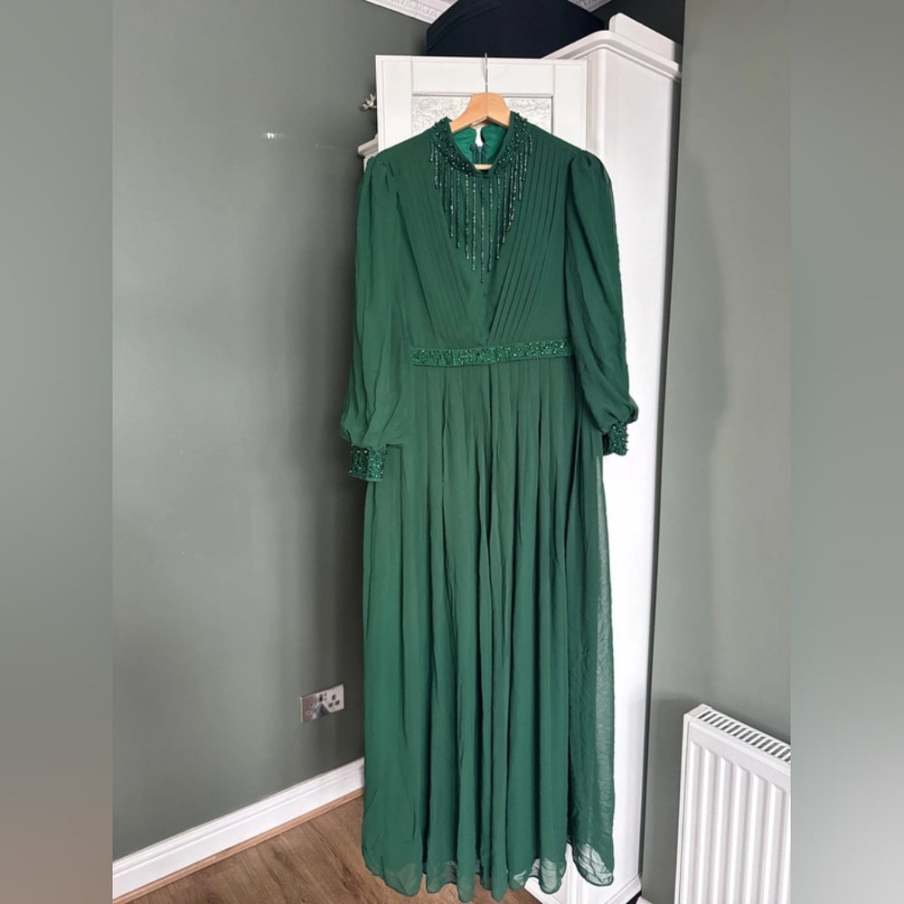 green formal dress